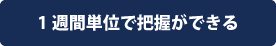 1週間単位で把握ができる