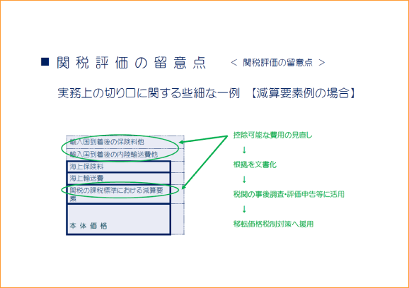 関税評価の留意点