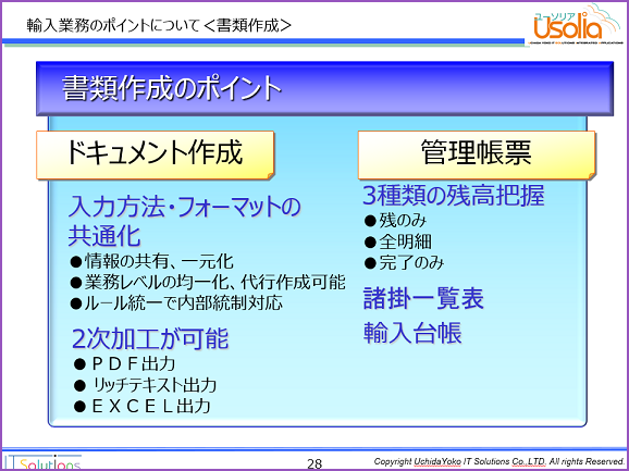 輸入業務のポイント：書類作成