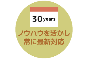 30年以上のノウハウ蓄積