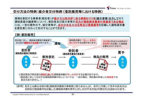 交付方法の特例：媒介者交付特例（委託販売等における特例）