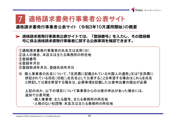 適格請求書発行事業者公表サイト（令和3年10月運用開始）の概要