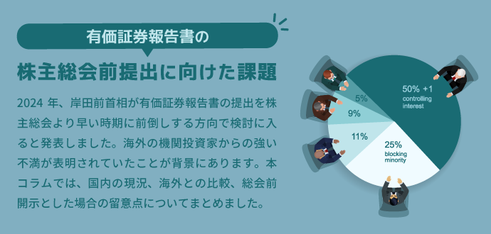 有価証券報告書の株主総会前提出に向けた課題