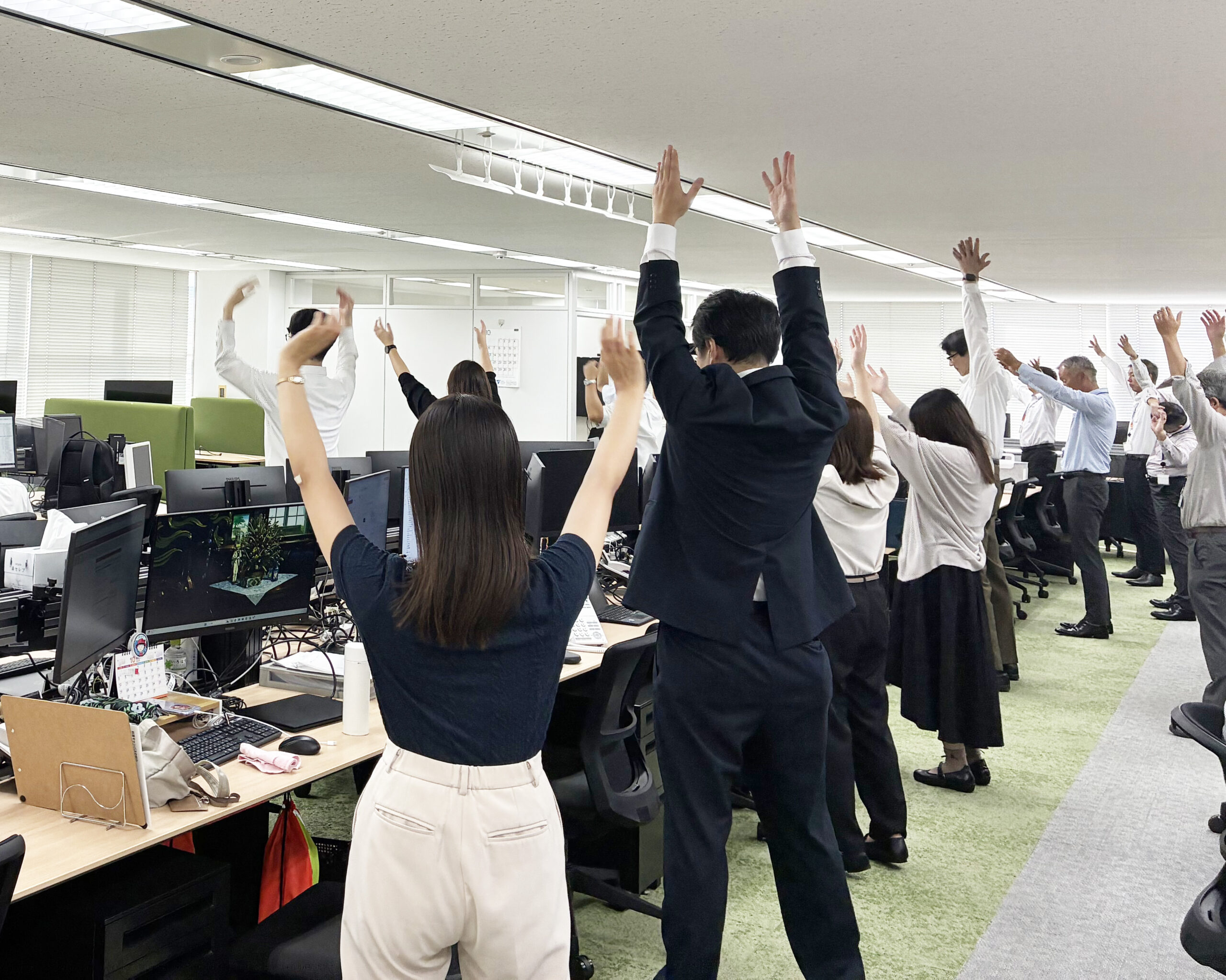 ラジオ体操の様子